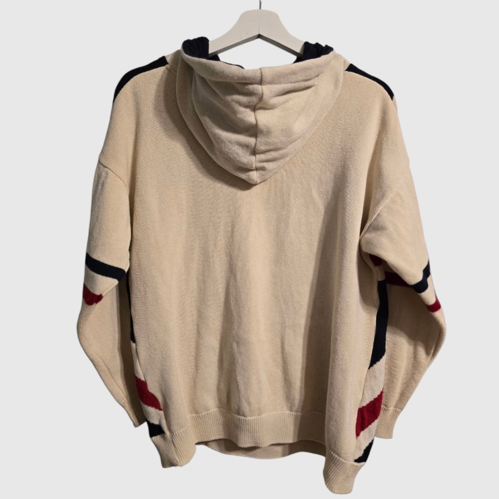 NOS Brand Hoodie Mens Large Beige Multi Heavy Cotton Pullover Stretch Union Jack - Picture 5 of 9